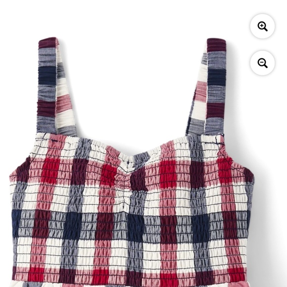 The Children’s Place Girls Strappy Gingham Smocked Ruffle Dress Size XXL (16) NW - Picture 2 of 7